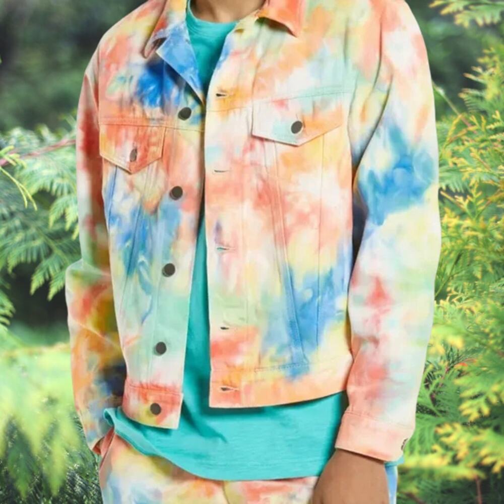 NWT Nordstrom BP Be Proud Tie Dye Denim Jacket Small MSRP $70